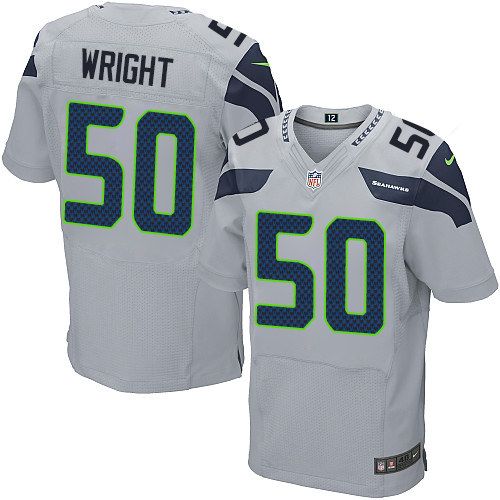 Nike Seahawks #50 K J  Wright Grey Alternate Mens Stitched NFL E
