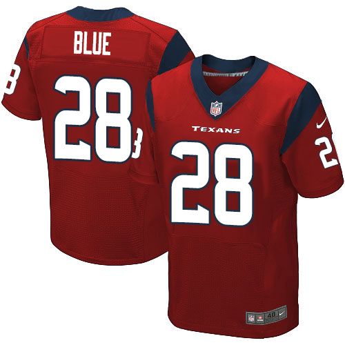 Nike Texans #28 Alfred Blue Red Alternate Mens Stitched NFL Elit