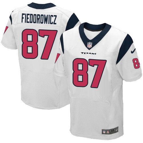 Nike Texans #87 C J  Fiedorowicz White Mens Stitched NFL Elite J