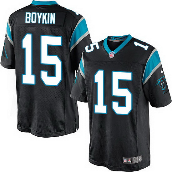 Nike Panthers #15 Jarrett Boykin Black Team Color Mens Stitched NFL Elite Jersey