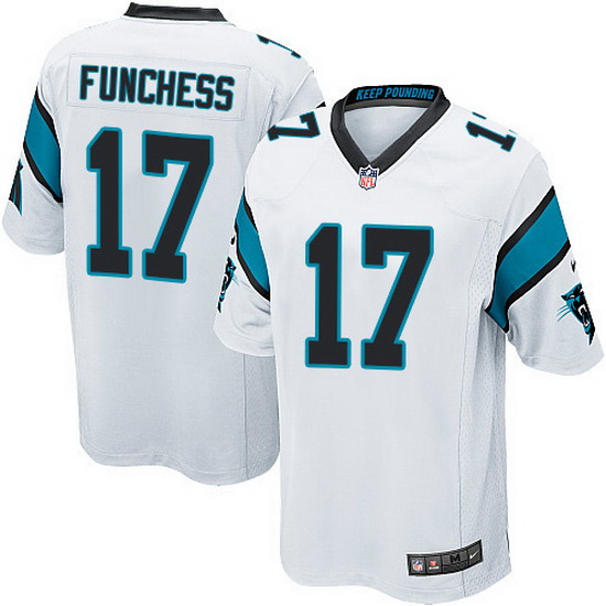 Nike Panthers #17 Devin Funchess White Team Color Mens Stitched 