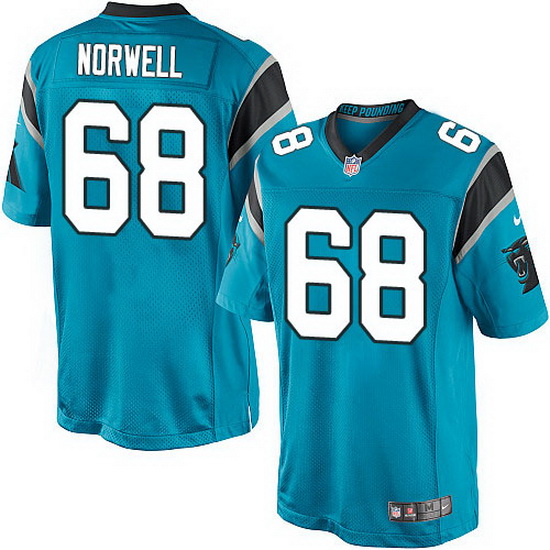 Nike Panthers #68 Andrew Norwell Blue Team Color Mens Stitched N