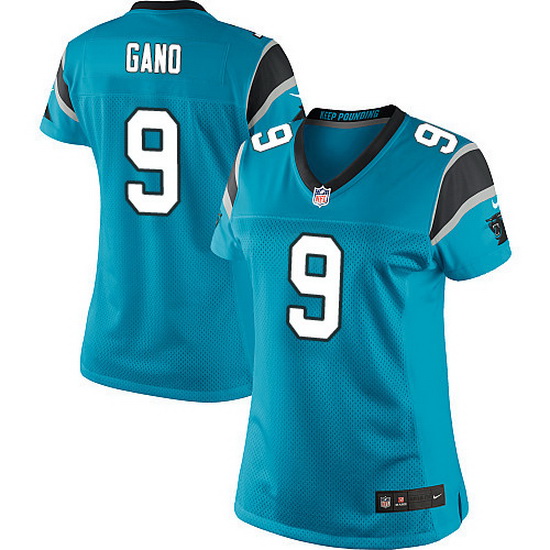 Nike Panthers #9 Graham Gano Blue Team Color Women Stitched NFL Jersey