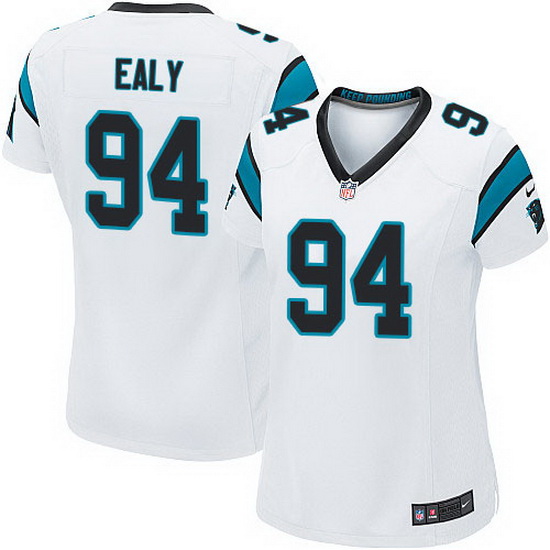 Nike Panthers #94 Kony Ealy White Team Color Women Stitched NFL 