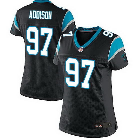 Nike Panthers #97 Mario Addison Black Team Color Women Stitched NFL Jersey