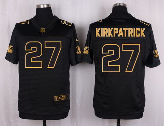 Nike Bengals #27 Dre Kirkpatrick Black Mens Stitched NFL Elite Pro Line Gold Collection Jersey