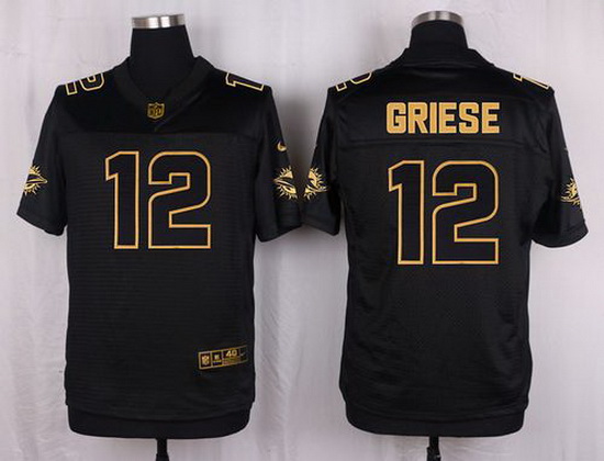 Nike Dolphins #12 Bob Griese Black Mens Stitched NFL Elite Pro Line Gold Collection Jersey