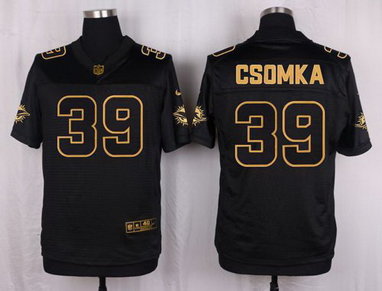 Nike Dolphins #39 Larry Csonkas Black Mens Stitched NFL Elite Pro Line Gold Collection Jersey