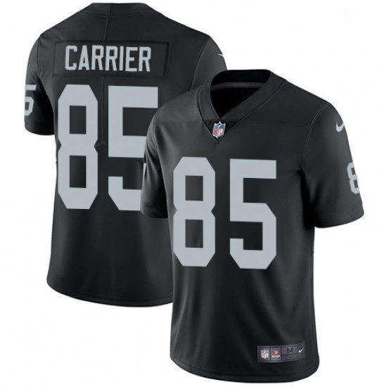 Youth Nike Oakland Raiders 85 Derek Carrier Black Team Color Vapor Untouchable Limited Player NFL Je