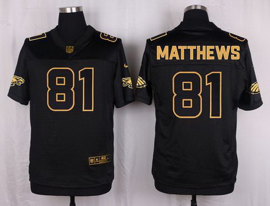 Nike Eagles #81 Jordan Matthews Black Mens Stitched NFL Elite Pro Line Gold Collection Jersey