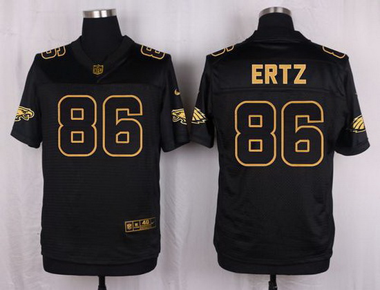 Nike Eagles #86 Zach Ertz Black Mens Stitched NFL Elite Pro Line Gold Collection Jersey