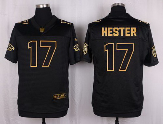 Nike Falcons #17 Devin Hester Black Mens Stitched NFL Elite Pro Line Gold Collection Jersey