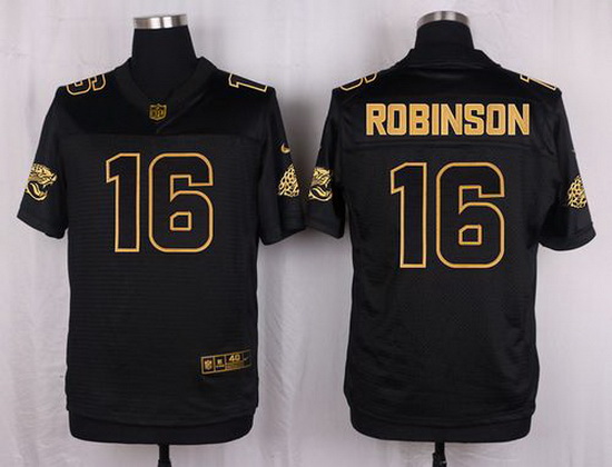 Nike Jaguars #16 Denard Robinson Black Mens Stitched NFL Elite Pro Line Gold Collection Jersey