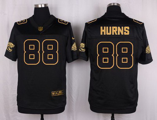 Nike Jaguars #88 Allen Hurns Black Mens Stitched NFL Elite Pro Line Gold Collection Jersey