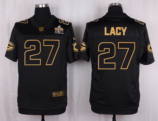 Nike Packers #27 Eddie Lacy Black Mens Stitched NFL Elite Pro Line Gold Collection Jersey