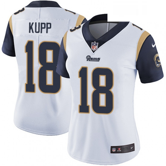 Womens Nike Los Angeles Rams 18 Cooper Kupp Elite White NFL Jersey