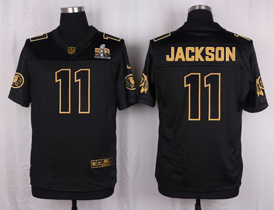 Nike Redskins #11 DeSean Jackson Black Mens Stitched NFL Elite Pro Line Gold Collection Jersey