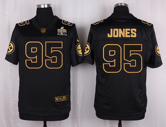 Nike Steelers #95 Jarvis Jones Black Mens Stitched NFL Elite Pro Line Gold Collection Jersey