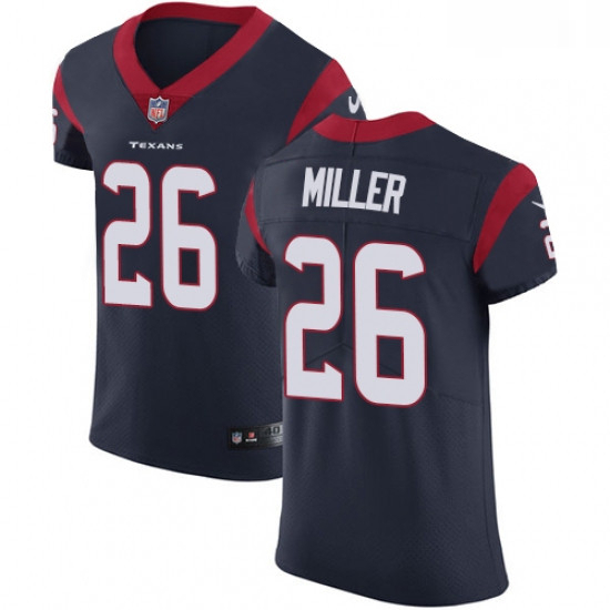 Men Nike Houston Texans 26 Lamar Miller Navy Blue Team Color Vapor Untouchable Elite Player NFL Jers