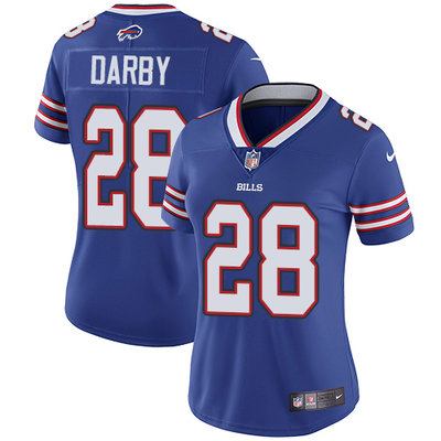 Nike Bills #28 Ronald Darby Royal Blue Team Color Womens Stitched NFL Vapor Untouchable Limited Jers