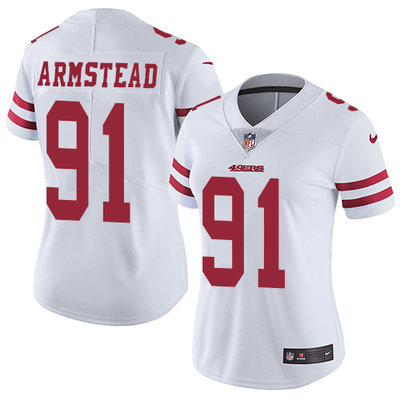 Nike 49ers #91 Arik Armstead White Womens Stitched NFL Vapor Untouchable Limited Jersey