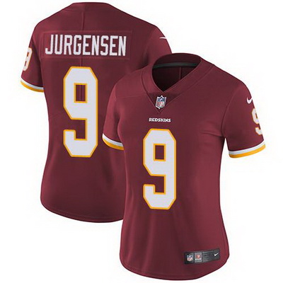 Nike Redskins #9 Sonny Jurgensen Burgundy Red Team Color Womens Stitched NFL Vapor Untouchable Limit