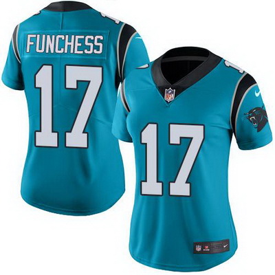 Nike Panthers #17 Devin Funchess Blue Alternate Womens Stitched 