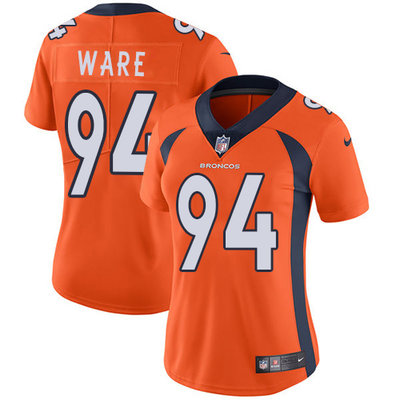 Nike Broncos #94 DeMarcus Ware Orange Team Color Womens Stitched NFL Vapor Untouchable Limited Jerse