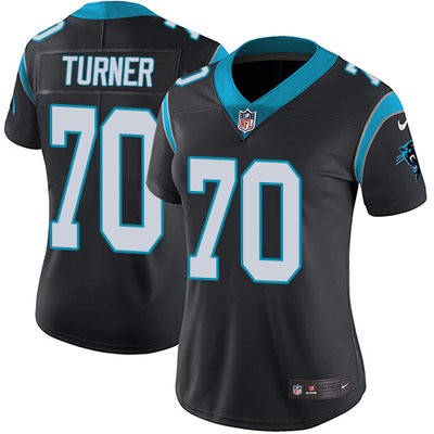 Nike Panthers #70 Trai Turner Black Team Color Womens Stitched NFL Vapor Untouchable Limited Jersey