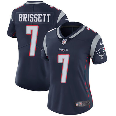 Nike Patriots #7 Jacoby Brissett Navy Blue Team Color Womens Stitched NFL Vapor Untouchable Limited 