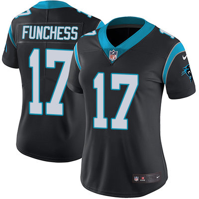 Nike Panthers #17 Devin Funchess Black Team Color Womens Stitched NFL Vapor Untouchable Limited Jers