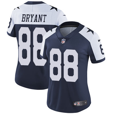 Nike Cowboys #88 Dez Bryant Navy Blue Thanksgiving Womens Stitched NFL Vapor Untouchable Limited Thr