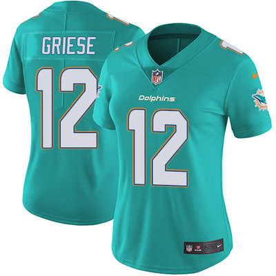 Nike Dolphins #12 Bob Griese Aqua Green Team Color Womens Stitched NFL Vapor Untouchable Limited Jer