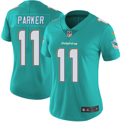 Nike Dolphins #11 DeVante Parker Aqua Green Team Color Womens Stitched NFL Vapor Untouchable Limited