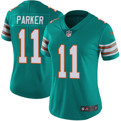 Nike Dolphins #11 DeVante Parker Aqua Green Alternate Womens Stitched NFL Vapor Untouchable Limited 