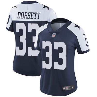 Nike Cowboys #33 Tony Dorsett Navy Blue Thanksgiving Womens Stitched NFL Vapor Untouchable Limited T