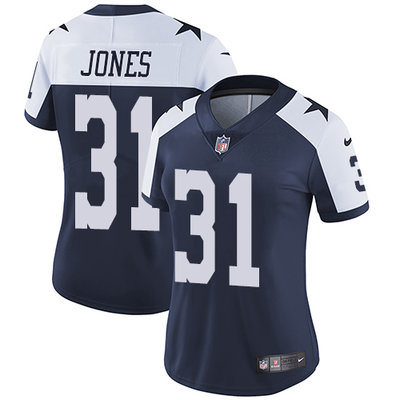 Nike Cowboys #31 Byron Jones Navy Blue Thanksgiving Womens Stitched NFL Vapor Untouchable Limited Th