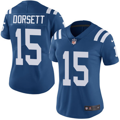 Nike Colts #15 Phillip Dorsett Royal Blue Team Color Womens Stitched NFL Vapor Untouchable Limited J