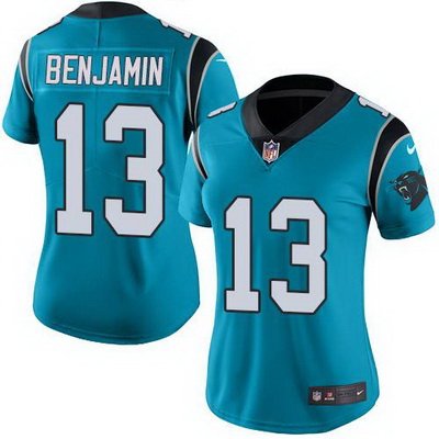 Nike Panthers #13 Kelvin Benjamin Blue Alternate Womens Stitched NFL Vapor Untouchable Limited Jerse