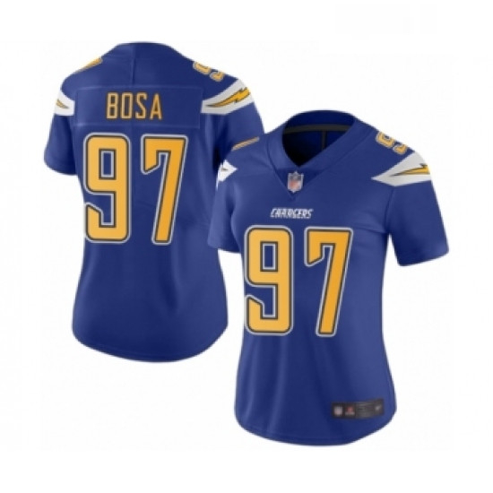 Womens Los Angeles Chargers 97 Joey Bosa Limited Electric Blue Rush Vapor Untouchable Football Jerse