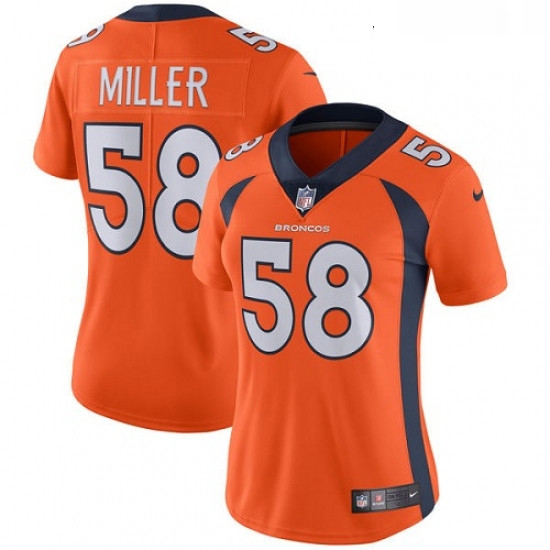 Womens Nike Denver Broncos 58 Von Miller Orange Team Color Vapor Untouchable Limited Player NFL Jers