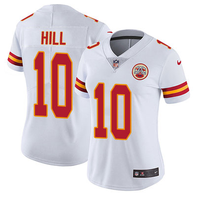 Nike Chiefs #10 Tyreek Hill White Womens Stitched NFL Vapor Unto