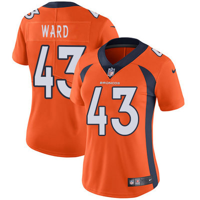 Nike Broncos #43 T J  Ward Orange Team Color Womens Stitched NFL Vapor Untouchable Limited Jersey