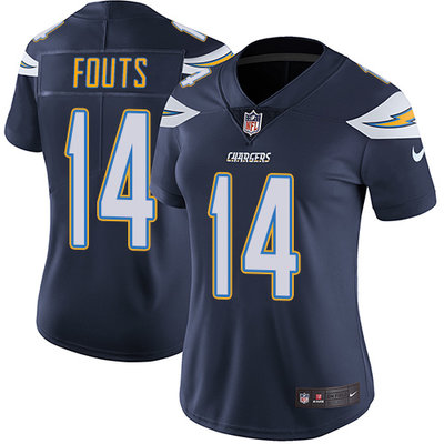 Nike Chargers #14 Dan Fouts Navy Blue Team Color Womens Stitched NFL Vapor Untouchable Limited Jerse