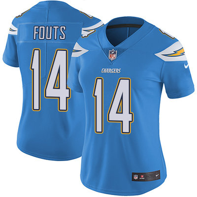 Nike Chargers #14 Dan Fouts Electric Blue Alternate Womens Stitched NFL Vapor Untouchable Limited Je