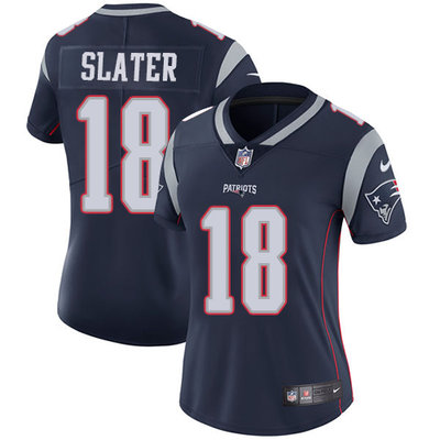 Nike Patriots #18 Matt Slater Navy Blue Team Color Womens Stitched NFL Vapor Untouchable Limited Jer