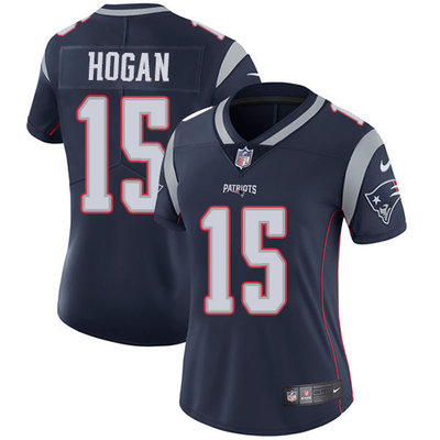 Nike Patriots #15 Chris Hogan Navy Blue Team Color Womens Stitched NFL Vapor Untouchable Limited Jer