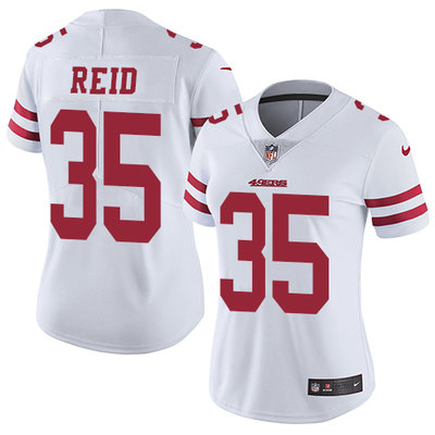 Nike 49ers #35 Eric Reid White Womens Stitched NFL Vapor Untouchable Limited Jersey