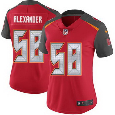 Nike Buccaneers #58 Kwon Alexander Red Team Color Womens Stitched NFL Vapor Untouchable Limited Jers