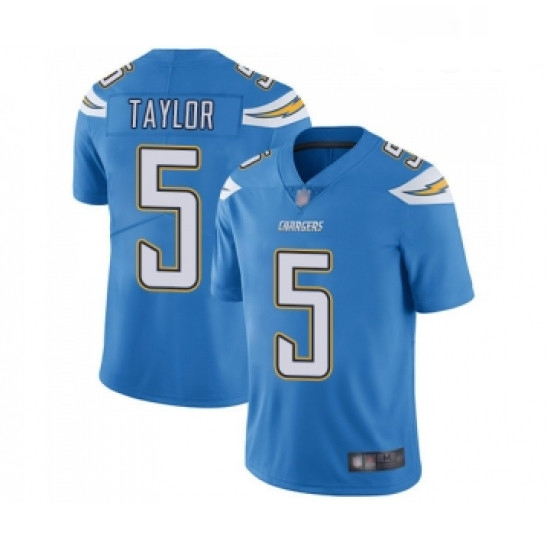 Men Los Angeles Chargers 5 Tyrod Taylor Electric Blue Alternate Vapor Untouchable Limited Player Foo